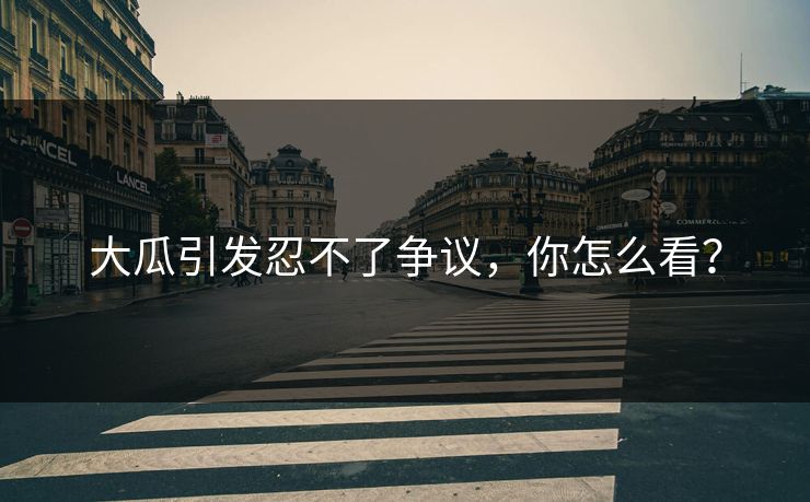 大瓜引发忍不了争议，你怎么看？