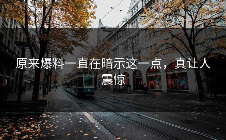 原来爆料一直在暗示这一点，真让人震惊