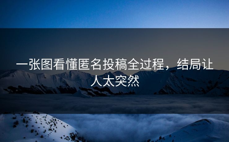 一张图看懂匿名投稿全过程，结局让人太突然