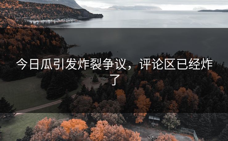 今日瓜引发炸裂争议，评论区已经炸了